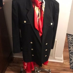 Vintage Jaeger double breasted blazer classic trendy style black SZ 8 excellent